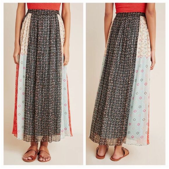 Verb by Pallavi Singhee Margot Pleated Maxi skirt size 8 - Picture 2 of 5